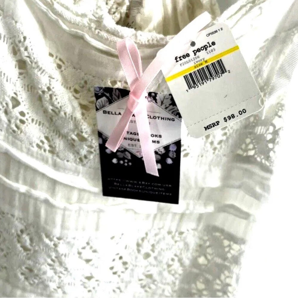 Intimately Free People Sundress M Juniors Natural Lace Cruise Wedding Beach $98 - Picture 7 of 13